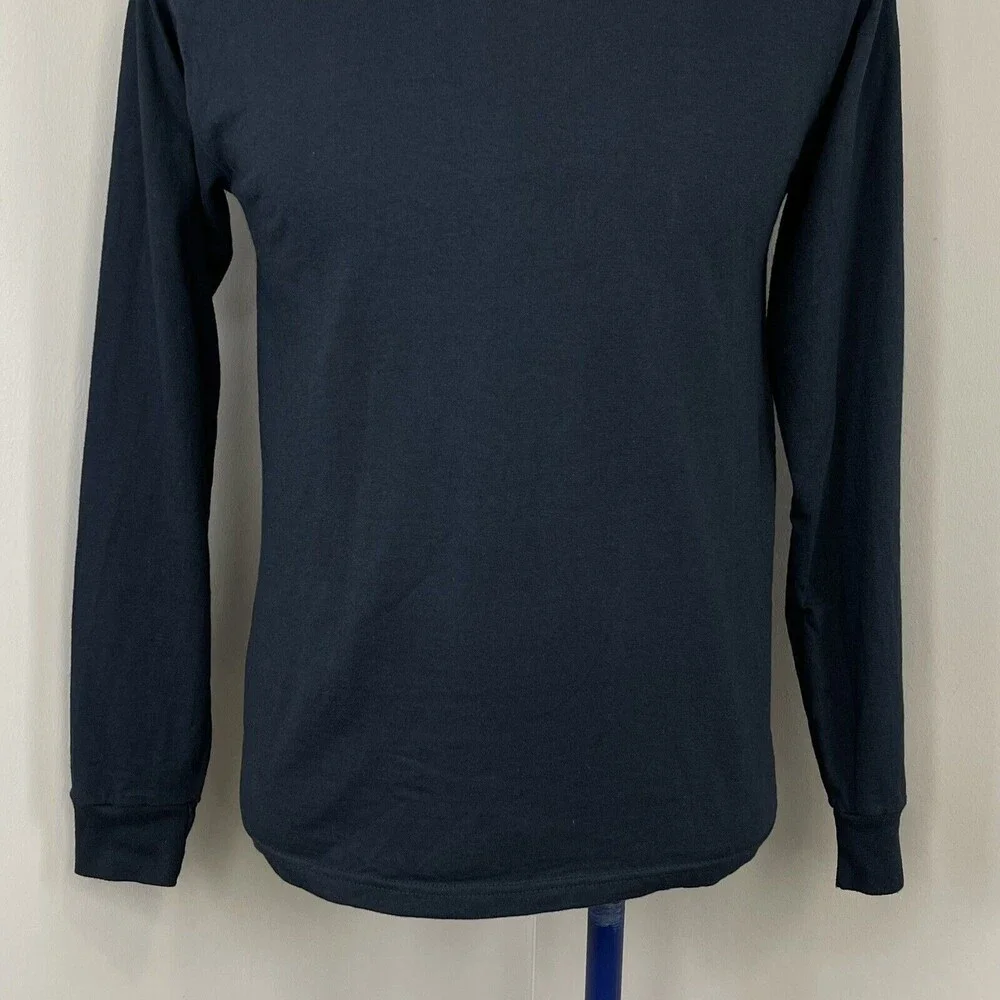 Russell Athletic Mens Small Black Long Sleeve Cotton T-Shirt
